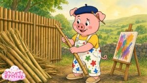 el cerdito que hizo su casa de madera