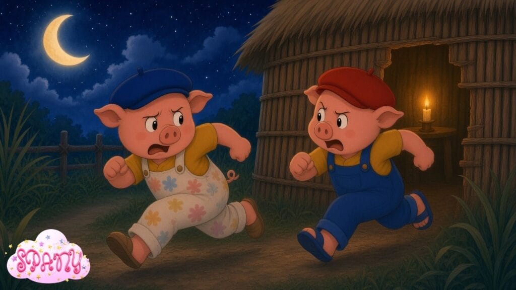 los cerditos escapan de las garras del lobo