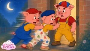 los tres cerditos ya estaban a salvo