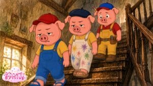 los tres hermanos cerditos discutían por no poder dormir